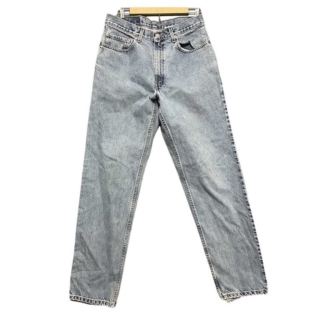 Vintage 90s Levi's 550 Relaxed Fit Jeans Mens 34x34 Light Wash Distressed Denim